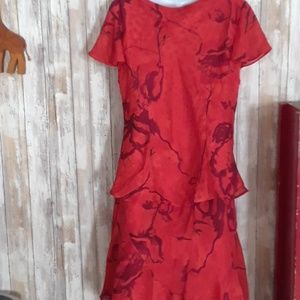 Skirt & Blouse size 16 Studio I Red & Maroon